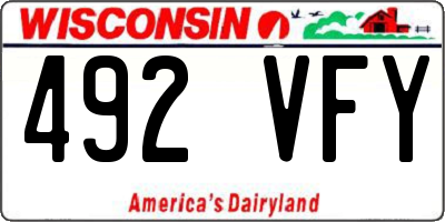 WI license plate 492VFY