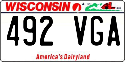 WI license plate 492VGA