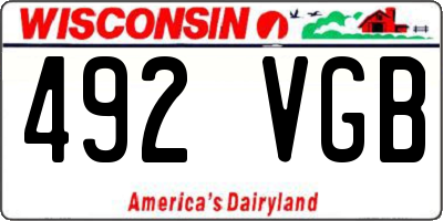 WI license plate 492VGB