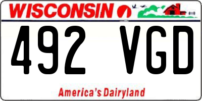 WI license plate 492VGD