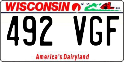 WI license plate 492VGF