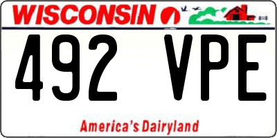 WI license plate 492VPE