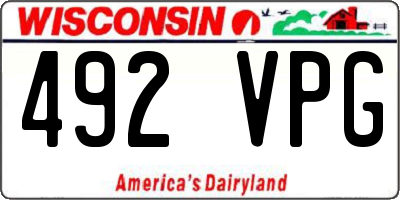 WI license plate 492VPG