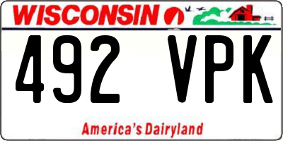 WI license plate 492VPK