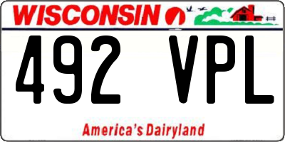 WI license plate 492VPL