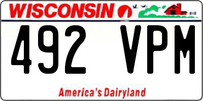 WI license plate 492VPM