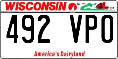 WI license plate 492VPO