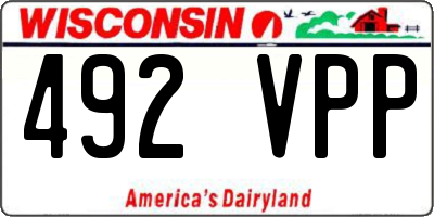 WI license plate 492VPP