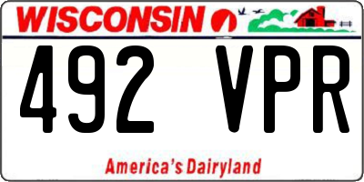 WI license plate 492VPR