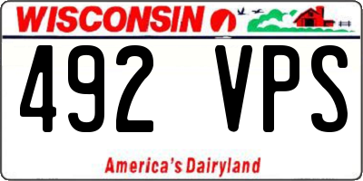 WI license plate 492VPS