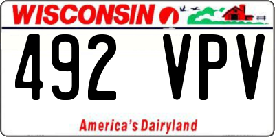 WI license plate 492VPV