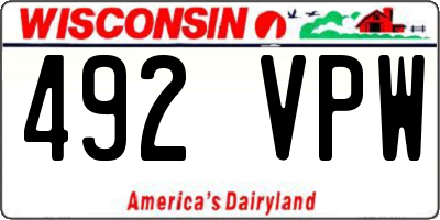 WI license plate 492VPW