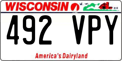 WI license plate 492VPY