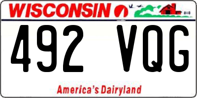 WI license plate 492VQG
