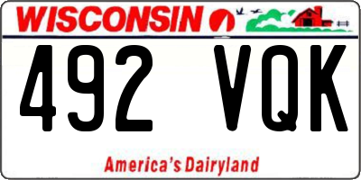 WI license plate 492VQK