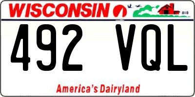 WI license plate 492VQL