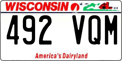 WI license plate 492VQM