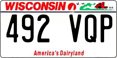 WI license plate 492VQP