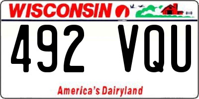 WI license plate 492VQU