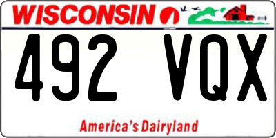 WI license plate 492VQX