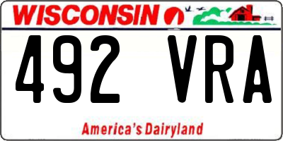 WI license plate 492VRA
