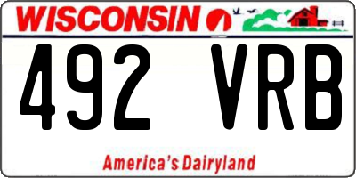 WI license plate 492VRB
