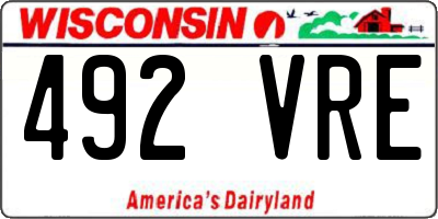 WI license plate 492VRE
