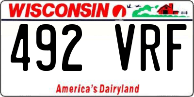 WI license plate 492VRF