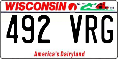 WI license plate 492VRG