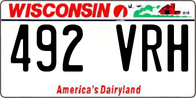 WI license plate 492VRH