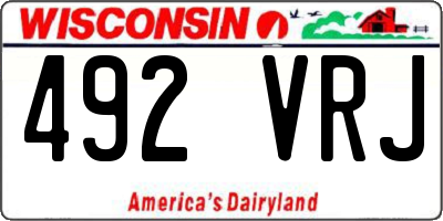 WI license plate 492VRJ