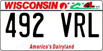 WI license plate 492VRL