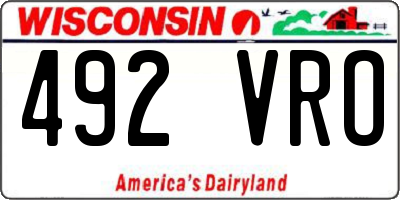 WI license plate 492VRO