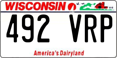 WI license plate 492VRP