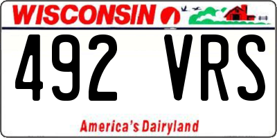 WI license plate 492VRS