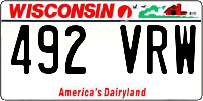 WI license plate 492VRW