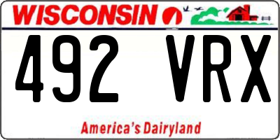 WI license plate 492VRX