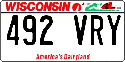 WI license plate 492VRY