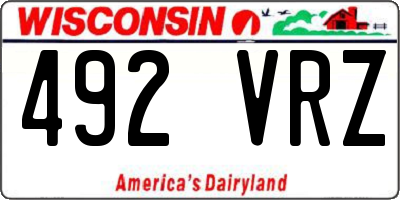 WI license plate 492VRZ
