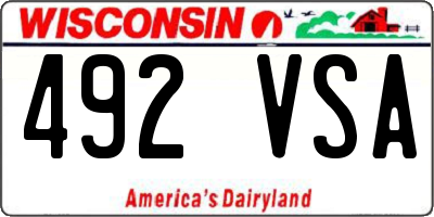 WI license plate 492VSA