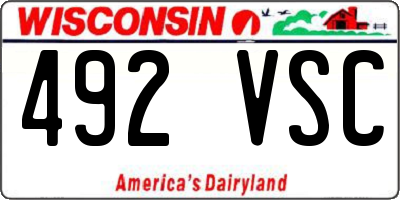 WI license plate 492VSC