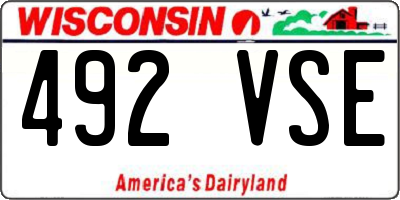 WI license plate 492VSE