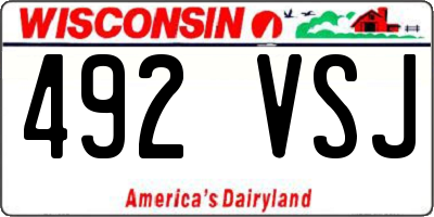 WI license plate 492VSJ