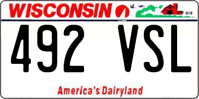 WI license plate 492VSL