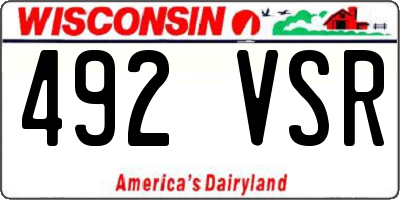 WI license plate 492VSR
