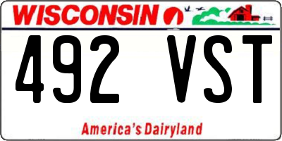 WI license plate 492VST