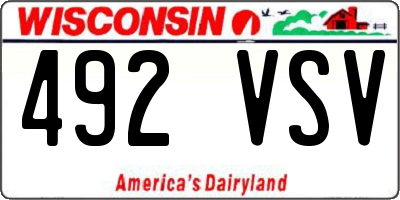 WI license plate 492VSV