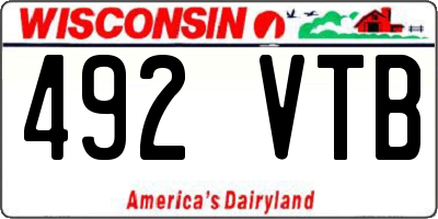 WI license plate 492VTB