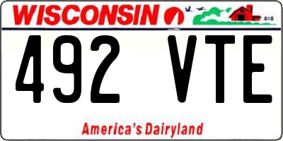 WI license plate 492VTE
