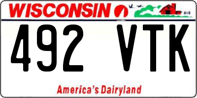 WI license plate 492VTK